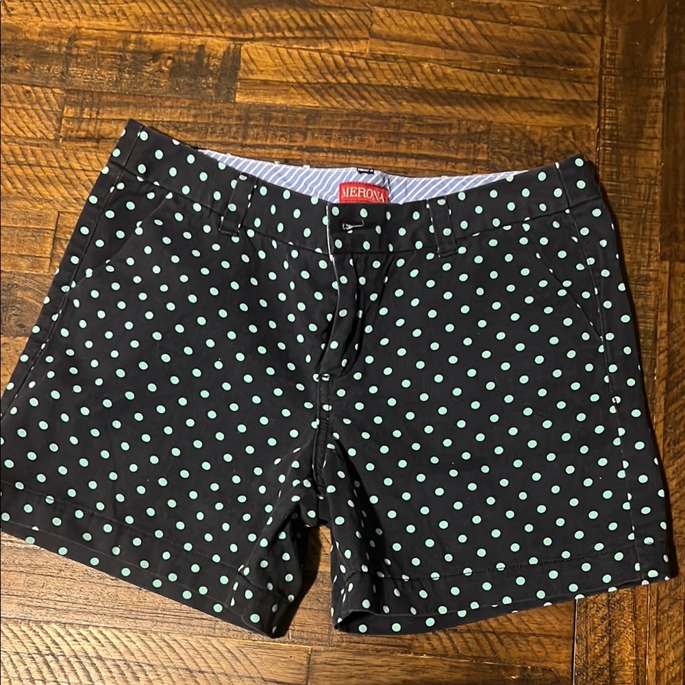 Merona Black and Green Flat Front Shorts